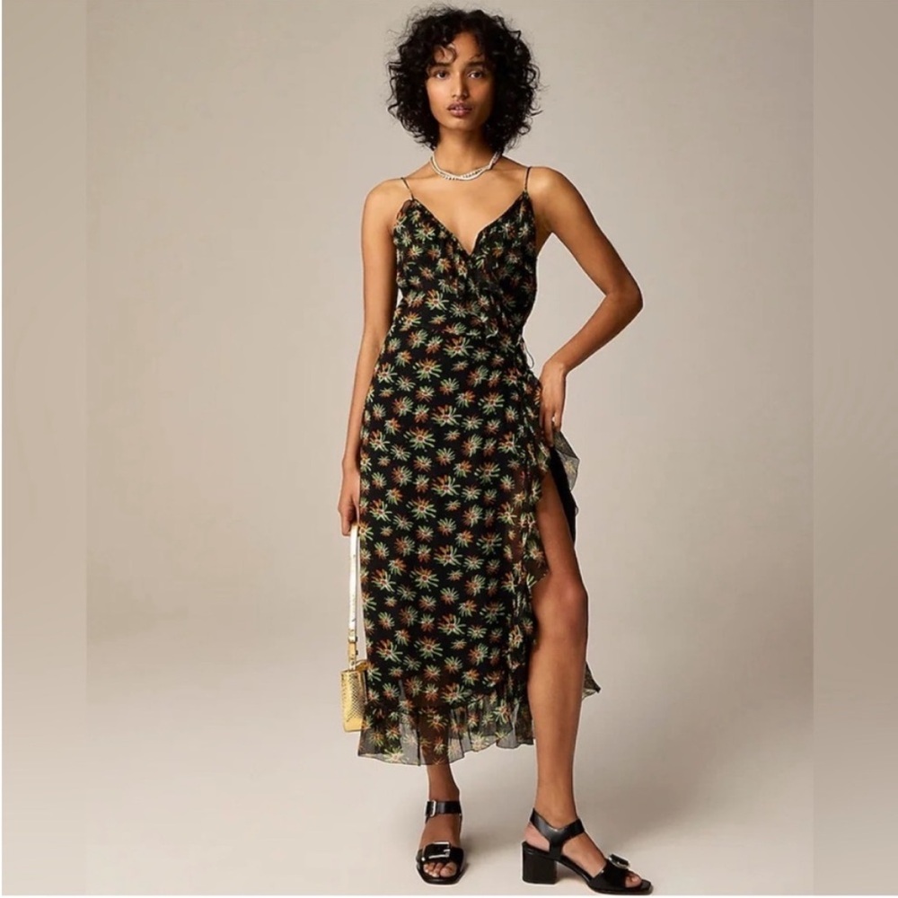 J.Crew Flutter wrap dress in sunburst floral